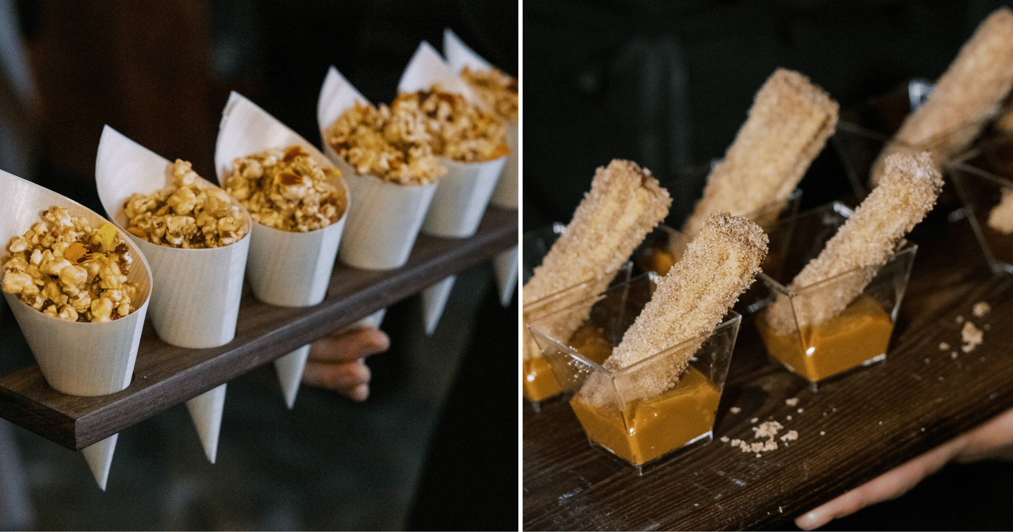 churros, caramel popcorn